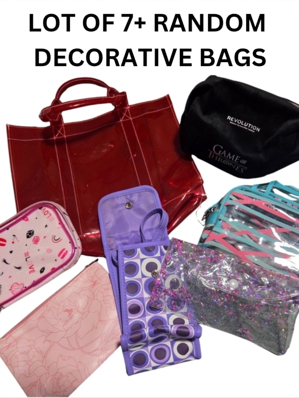 Lot of 7+ Women’s Decorative Bags - Mixed Colors